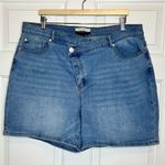 Eloquii Elements Plus Size Denim Shorts Cross Front Detail 16 Photo 0