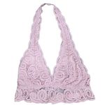 Victoria's Secret  Pink Lace Halter top bra Size XS Light Pink Scalloped Edge Photo 2