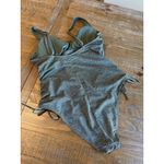 Xhilaration  One Piece Swimsuit Metallic Ruched Sides Drawstring XL High Hip Swim Photo 7