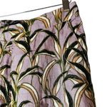 Tahari  100% Linen Wide Leg Pants Cropped Tropical Leaf Print Casual Size Medium Photo 2