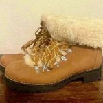 J.Crew Women's Faux-Fur Winter Hiking Boot Size 7 Brown Lace Up Lug Sole Heel Photo 0