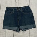 Levi's  721 blue denim high rise shorts Photo 1