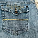 Willi Smith Blue Ankle Cropped Jeans Large Buttons Med Wash Denim Picnic Comfy Photo 6