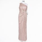 Adrianna Papell - Stardust Pleated One Shoulder Gown Photo 1