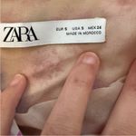 ZARA Pink Floral Puff Sleeve Ruched Crop Top Size Small Photo 3