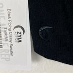 Zyia Active Black Piping Classy Rank Sweater, Size Medium Photo 4
