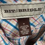 Bit And Bridle Shirt Women's Size M Western Pearl Snap Plaid Short Sleeve Size M Photo 1