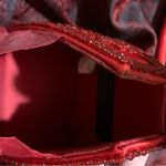 Jessica McClintock EUC darling  red beaded evening bag Photo 8