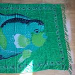 Colorful, Artistic Fish, Pisces Fringe Scarf, Green, Blue Green Photo 5