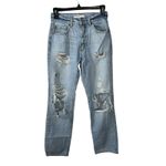 Garage Denim 90s Boyfriend Jeans Size 23 Distressed High Waist Cut Knee Photo 2