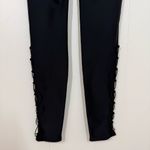 Carbon 38  Black Bungee Lace Ankle High Rise Leggings Photo 11