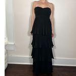 Lulus Seriously Sensational Black Strapless Tiered Maxi Dress Size Small Photo 3