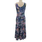 Peruvian Connection Poppy Maxi Dress Floral Print Sleeveless Blue Size Small Photo 7