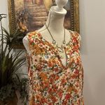 J.Jill Womens Ditsy Floral Sleeveless Midi Shift Dress Size 14 Orange Collarless Photo 7