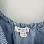 Beach Lunch Lounge Chambray Stripe Top 3/4 Bell Sleeves Boho Coastal Size L Photo 8