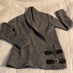 Women’s Wool Sweater with Leather Buckle Gray Size M Photo 0