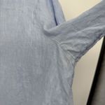 H&M  Blue Linen Button Up Top Classic Size US 12 Business Casual Photo 10