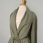 Max jeans Army Green Draped Utility Jacket Trench Coat Photo 3