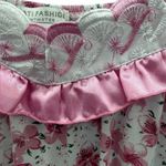 Lati Fashion Intimates Cotton Pink Floral Sleep Top Womens Small White Photo 6