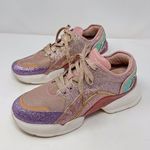 Kate Spade Cloud Womens Shoes Pink Leather Glitter Sneakers Trainer US 10 M Photo 3