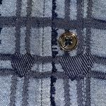 Buru Le V‎ Mod Top Blouse Button Up Back Denim Indigo Hearts Large Blue Photo 5