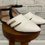 JG Women’s white and black faux leather buckle pointed toe dress shoes, Size 8.5 Photo 0