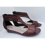 Clarks NEW  Collection Sz 8.5 Abigail Brown Leather Wedge Sandals Vacation QVC EX Photo 9