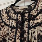 Ulla Johnson  Kirana Blouse Plumeria Floral Print‎ Top Size 4 Statement Sleeves Photo 5