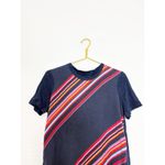 Tory Burch  Kayla Asymmetric Striped Linen Shirt Medium Silk Preppy Quiet Luxury Photo 4