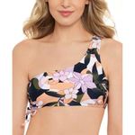 Salt & Cove Juniors Bikini Set Floral One Shoulder Cinch Hipster Purple Orange S Size undefined Photo 2