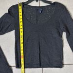 American Eagle  Women Lace Long Sleeve Gray Crop Top XS Photo 4