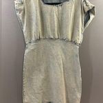 Entro  acid wash stretchy denim dress size large Photo 0