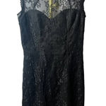Monique Lhuillier  Cocktail Black Lace Mini Dress Sz. 10 Photo 0