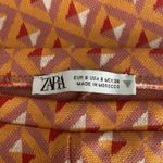 ZARA Women  HIGH‎ RISE FLARED JACQUARD PANTS ORANGE MULTI 70s Photo 10
