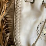 Venus  Boho Fringe Faux Leather Crossbody Shoulder Bag Beige Tan Photo 3