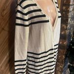 Haute Hippie  Large Tan And Black Striped Merino Wool Cardigan Photo 1