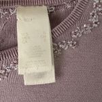 Sweater Vintage 90s Small Purple Silk Floral Embroidered Beaded Knit Top Fairy Photo 6