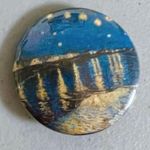 Handmade Van Gogh “Starry Night Over the Rhône” Painting Art Fashion Pin Brooch ✨  Photo 0