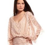 Beyond Vintage Blush Lace Batwing Blouse | Top | Shirt Pink Photo 3