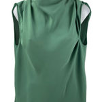 Aritzia Babaton Women's Green Draped Sleeveless Cowl Neck Tank Blouse Top Size M Photo 0