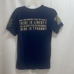 Bella Canvas Nine Line Liberty Tyranny Graphic Tee Small Navy USA Flag Photo 1