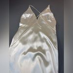 Maniju Manifu Sleek Satin Maxi Dress in Cream Size Small Photo 1
