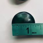 None Emerald Green Round Button Earrings Photo 6