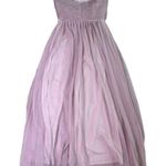 Birdy Grey Strapless Chiffon Dress Gown Full Skirt Purple Size Small Women's Photo 5