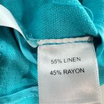 Just B Teal Linen Blend Lightweight Jacket w Rhinestone Sunglasses & Buttons L Blue Size L Photo 11