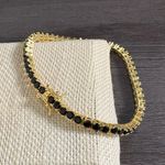 Gold Black Crystal Tennis Bracelet Photo 0
