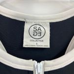 Sage  women's black white zip built-in shorts active‎ high neck split hem dress S Photo 3