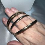 Set of 4 Gold Tone Thick Bangle Bracelets Photo 3