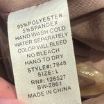 Alythea  Women’s Tan Ruffle Front Belted V-Neck Tank Top Size L Photo 4