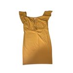 Forever 21 Mustard Yellow Bodycon Dress Off Shoulder Ruffle Short Mini Photo 1
